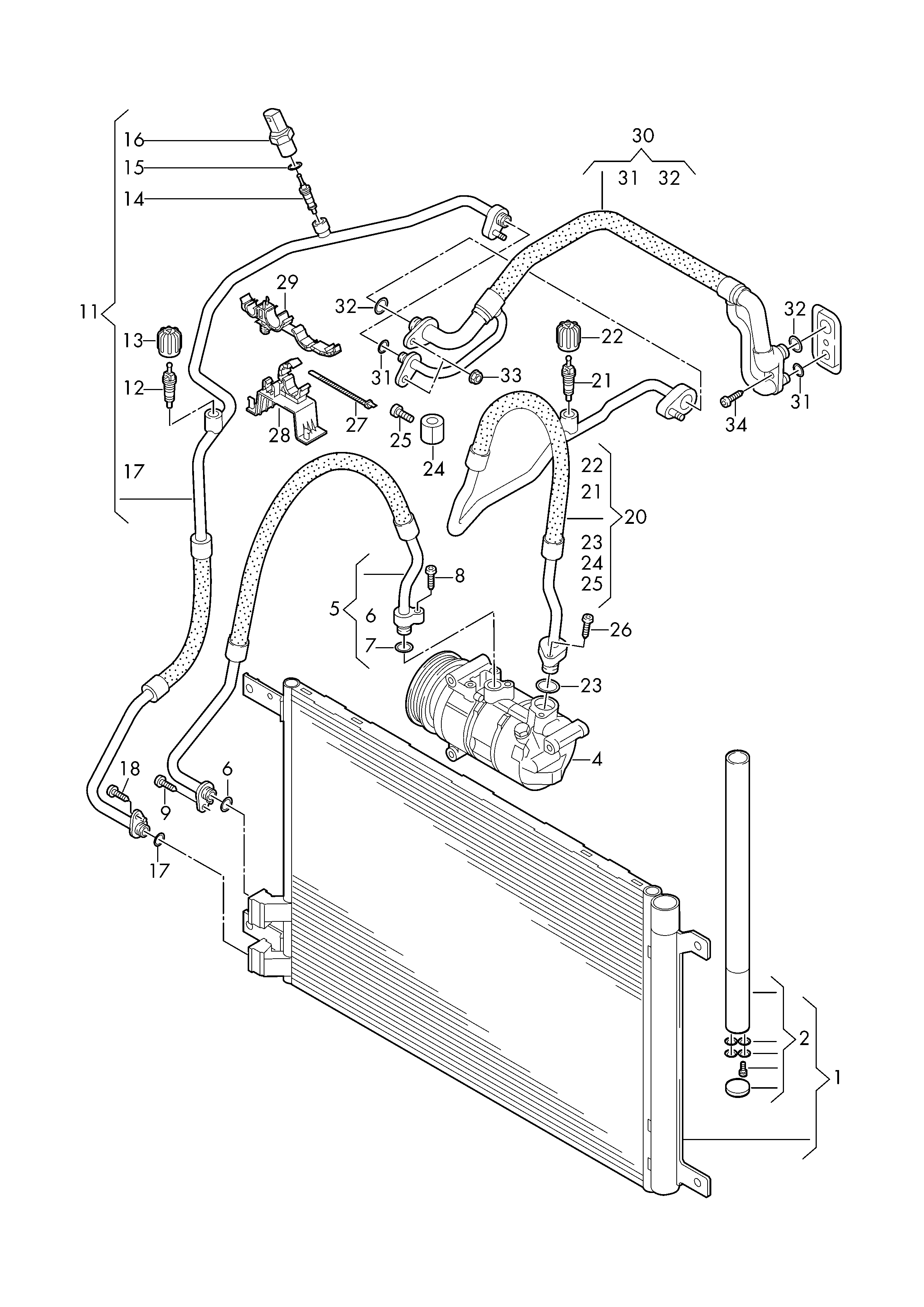 VW 5Q0816411AM - Конденсатор кондиционера autosila-amz.com