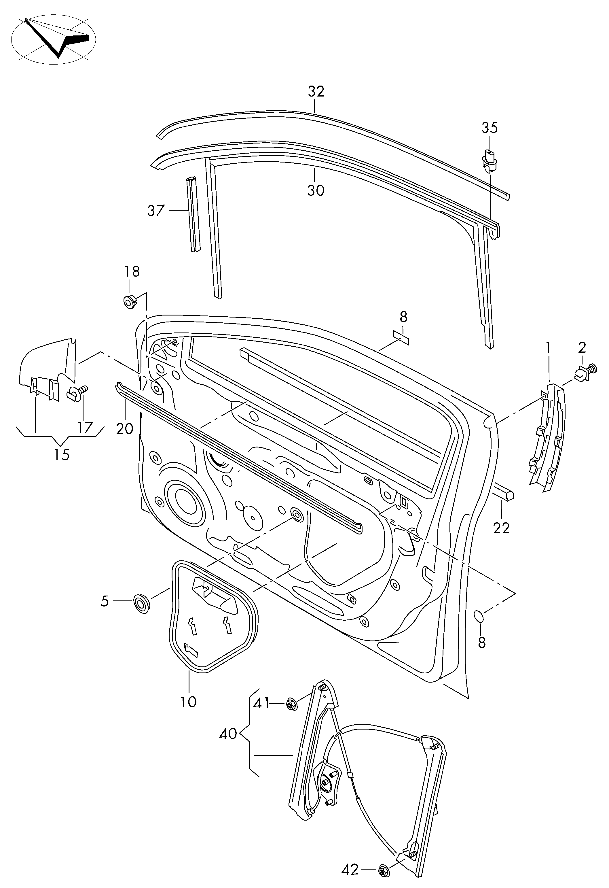 VW 561837461D - Стеклоподъемник autosila-amz.com