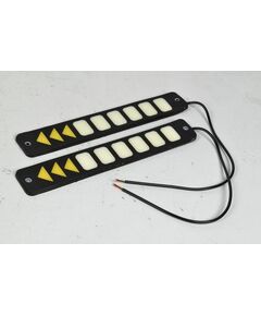 Дневные ходовые огни (6 диодов с поворотником) белый+желтый 210*33 мм (COB диод) гибкие резиновые AV