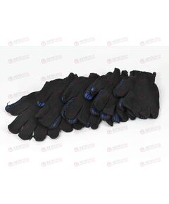 Перчатки черные (х/б с пвх покрытием 5 пар) AIRLINE