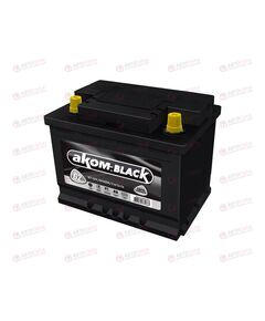 АКБ 62VL АКОМ BLACK (R+) (0) (пт 600)(242х175х190) 2025 год