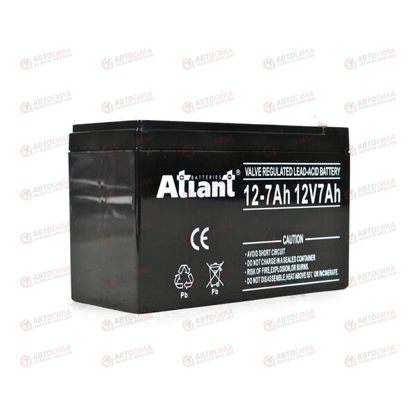 АКБ ИБП ATLANT 12V/7Ah (L+) (1) SMF (151x65x94/100) (1шт, уп 8 шт)
