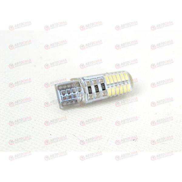 Лампа с/диод 12В T10-24 34мм W5W 24SMD габарит белая силикон (с резистором) AV, изображение 2