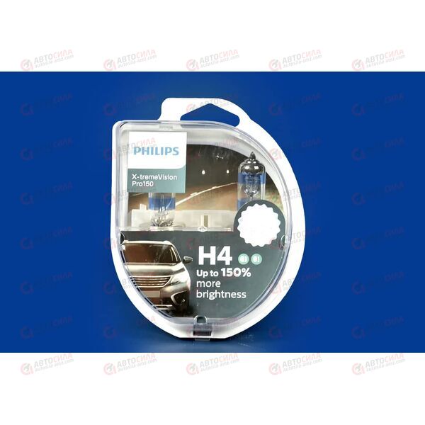 Лампа галоген 12В H4 60/55 Ватт P43t X-treme Vision Pro150 (2 шт) Philips, изображение 2