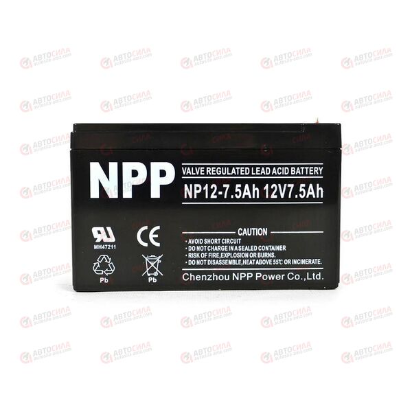 АКБ ИБП NPP 12V/7,5Ah (L+) (1) SMF (151x65x94/100) (1шт, уп 8 шт), изображение 2